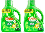 Gain Aroma Boost Liquid Laundry Detergent, Original Scent, 61 Loads, 88 fl oz, HE Compatible (Pack of 2)