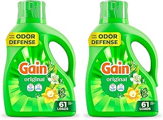 Gain Aroma Boost Liquid Laundry Detergent, Original Scent, 61 Loads, 88 fl oz, HE Compatible (Pack of 2)