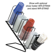 DISPENSE-RITE 8-1/2" H x 18-1/2" W x 5" D / 4 Section / Black Cup Holders