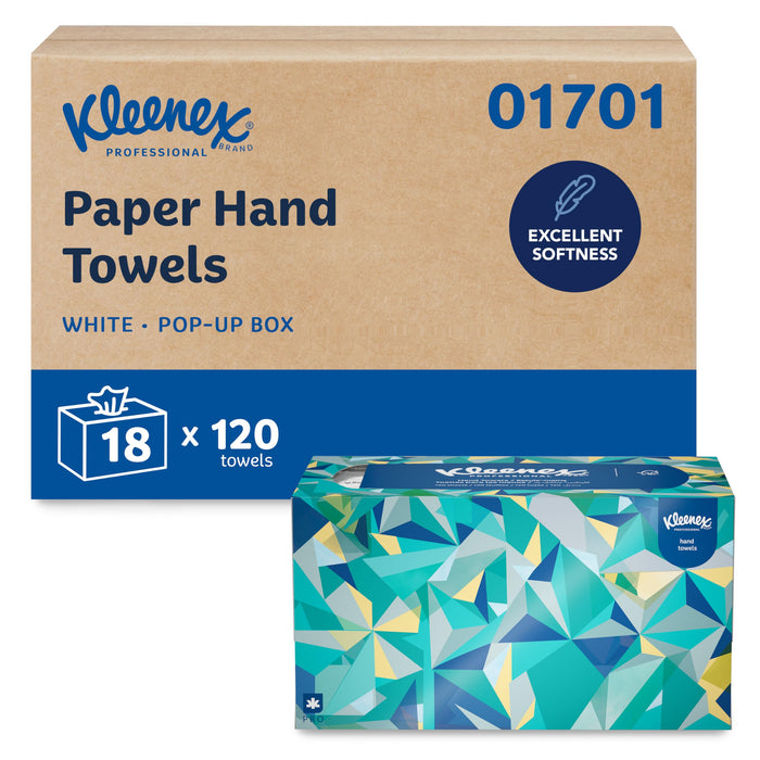 Kleenex Professional Paper Hand Towels, Bulk, 18 Boxes x 120 Sheets (01701)