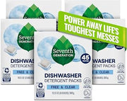 Seventh Generation Dishwasher Detergent Packs Free & Clear Pack of 5 for sparkling dishes Dishwasher tabs 45 count