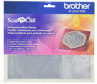 ScanNCut Embossing Silver Metal Sheets by Brother – 200mm x 155mm, Metal, Silver, Model CAEBSSMS1