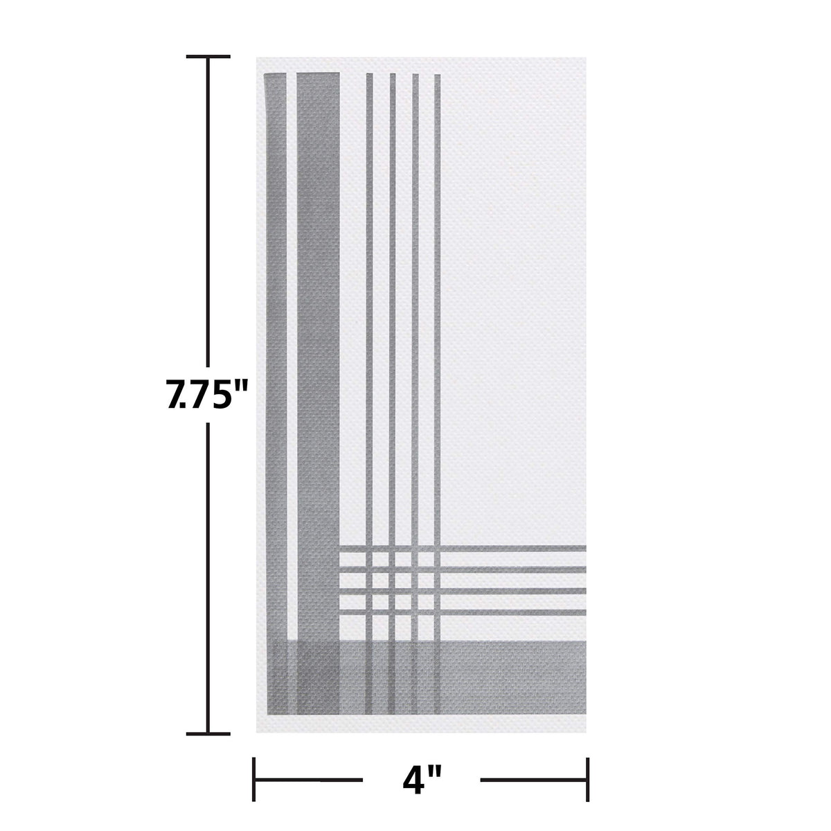 8" x 4" FashnPoint Slate Gray Plaid Dinner Napkins by Hoffmaster – 15.5", Paper, Gray, White, Pack of 800, Model FP1123