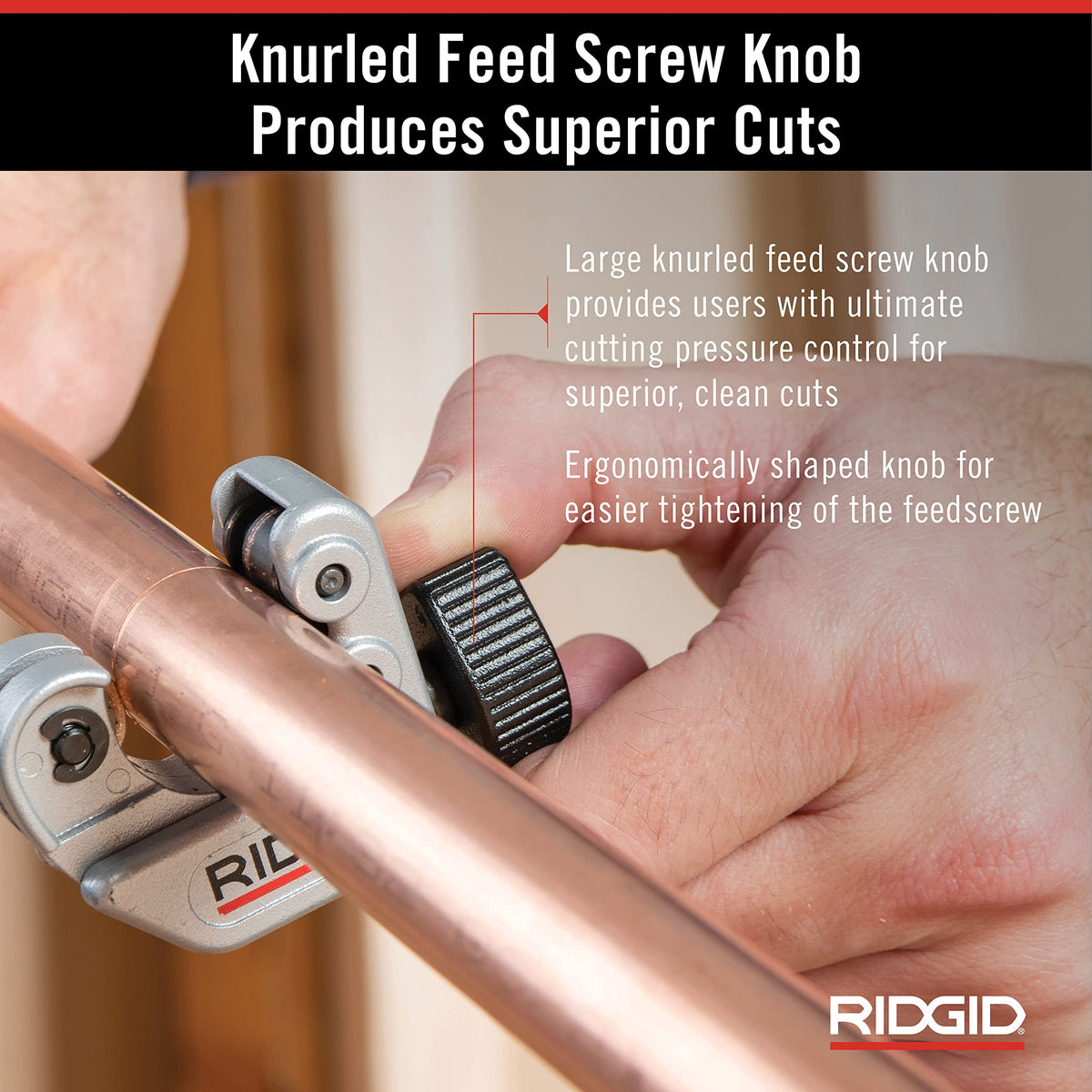 CC247 RIDGID Model 101 Close Quarters Tubing Cutter – Small, Plastic, Silver, Model 40617