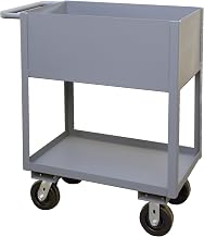 Durham RSC12-2436-2-3.6K-95 Stock cart, 2 Shelves with high Lips, Gray