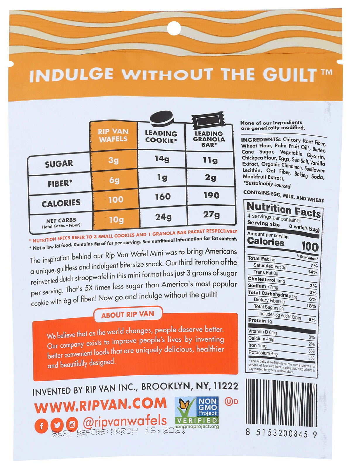 Rip Van Wafels Vanilla,Caramel / 3.55 Ounce (Pack of 1) / 1 Waffles