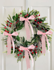 Pink Bow Garland Festival Hanging Decorations by Adachffy – 6 X 9 Inches, Polyester, Pink, Pack of 8, Model Pink Bow-008