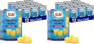 Dole Canned Pineapple Chunks in Heavy Syrup, 20 Oz, 12 Count (Pack of 2)