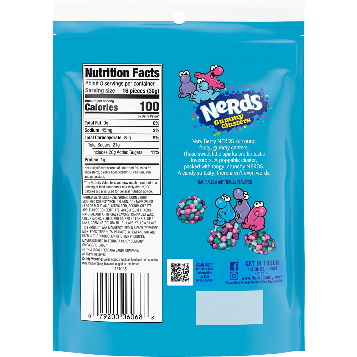 Nerds Very Berry / 8 Ounce (Pack of 2) / Bag Gummy Candy