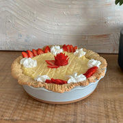 Mora Ceramic Pie Dish, 9 Inch Deep Fluted, Earl Grey