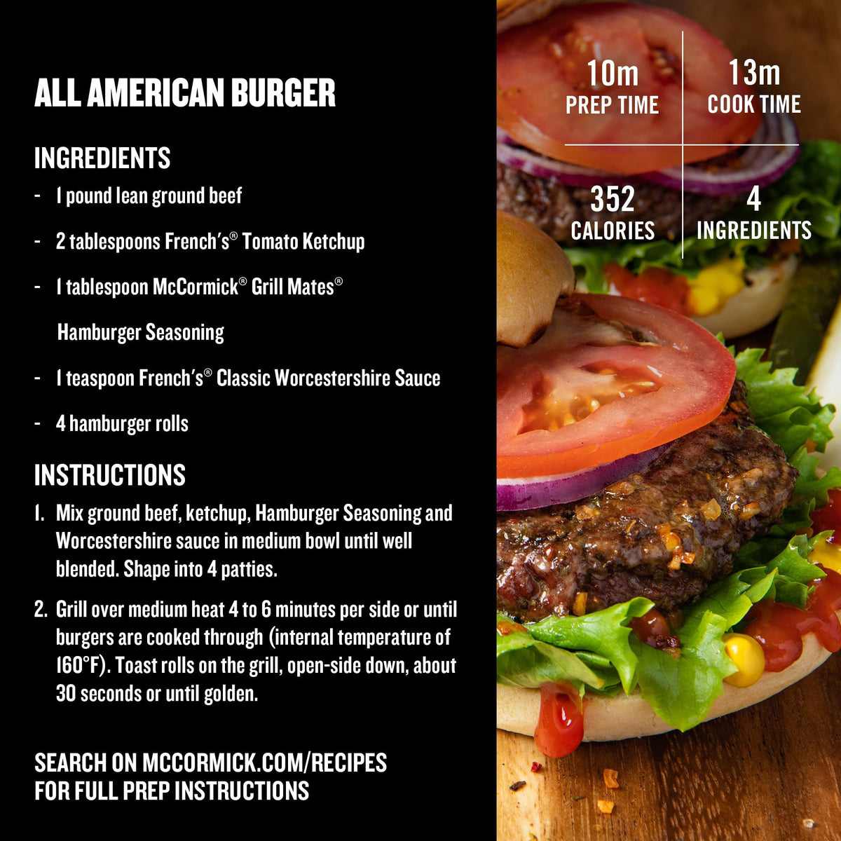 McCormick Hamburger Seasoning by Grill Mates – 2.75 Ounce (Pack of 1), Model 052100142593