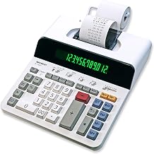 Sharp 12-Digit Printing Calculator with Extra Large 10-Digit Option, 8.0 LPS Thermal Printer, No Ink Required, Full-Sized Keyboard, Easy Paper Load (ELT3301)