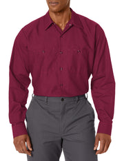 Long Sleeve Industrial Solid Work Shirt Burgundy Small - 5 Pack by Red Kap – Burgundy, Pack of 5, Model SP14