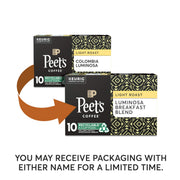 K-Cup Pack Colombia Luminosa by Peet's Coffee – 10 Count (Pack of 1), Model 507088