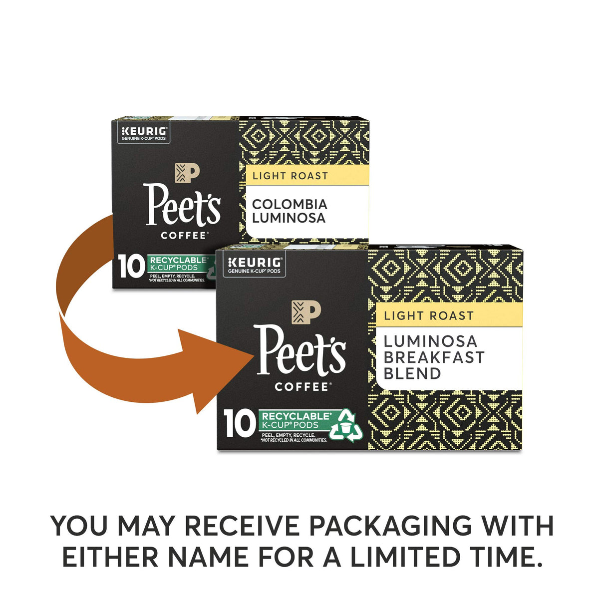 K-Cup Pack Colombia Luminosa by Peet's Coffee – 10 Count (Pack of 1), Model 507088