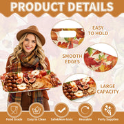 Greencian Fall Serving Tray Set, 16.1 x 11.1 Inches, Maple Leaf Pattern