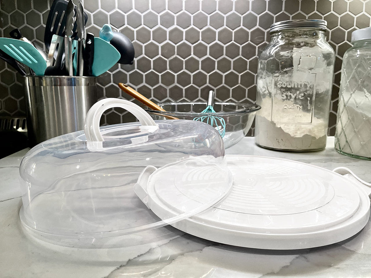 Top Shelf Elements Pie Carrier, 12 Inch Diameter, White