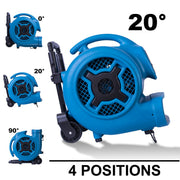 XPOWER 18.67"L x 15.9"W x 18.67"H / Pro P-800H / Blue Floor Fans