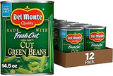 Del Monte Fresh Blue Lake Cut Green Beans Canned Vegetables, Sweet, 14.5 Oz, Pack of 12