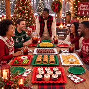 Meanplan Christmas Serving Tray Set, 12 Pack, Red Green White