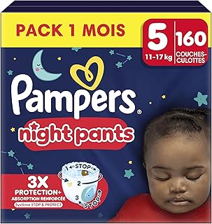Pampers Night Pants Size 5, 160 Nappies, 11 kg - 17 kg