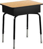 Flash Furniture Metal Student Desk with Open Book Box, Natural | Durable Construction, Commercial Use