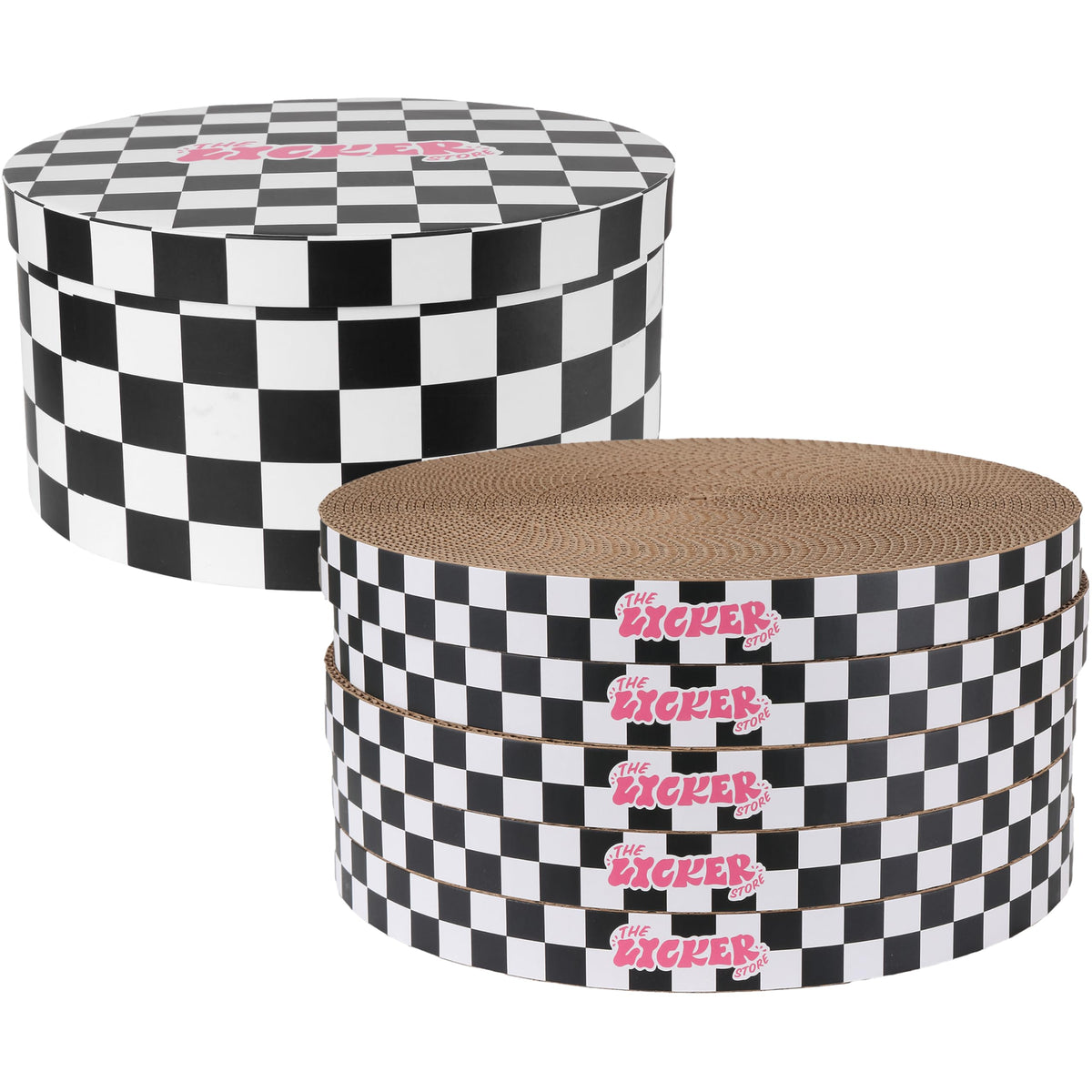 THE LICKER STORE Checker Black/White / 12" / Modern;Mid-Century;Classic;Transitional;Traditional;Cottage;Casual Scratching Pads