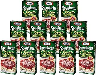 Kraft Spaghetti Classics Tangy Italian Spaghetti (Spices, & Parmesan Cheese Meal Mix, 12 ct Pack, 8 oz Boxes)