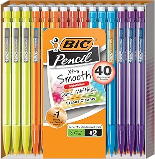 BIC Mechanical Pencil Xtra Smooth Bright Edition, Black, 0.7mm, MPCE40-BLK (Pack of 16, 640 Count Total)