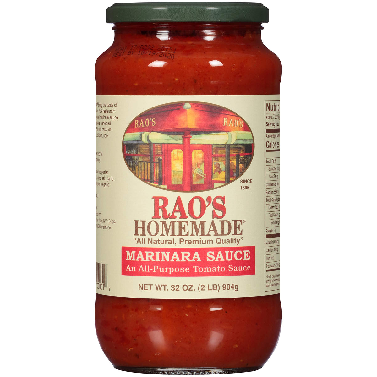 Raos, Marinara Sauce by Rao's Homemade – 2 Pound (Pack of 6), Pack of 6, Model 794396