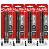 Felt Tip Pens by Sharpie – 1 Count (Pack of 8), Black, Pack of 4, Model 17838344PK