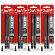 Felt Tip Pens by Sharpie – 1 Count (Pack of 8), Black, Pack of 4, Model 17838344PK