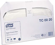 Tork TC0020 Universal 1/2 Fold Single-Ply Toilet Seat Cover, White