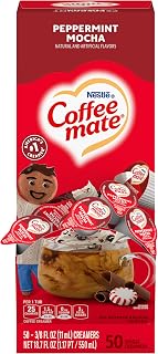 Coffee Mate Peppermint Mocha Creamer, Liquid Singles, 50/Box