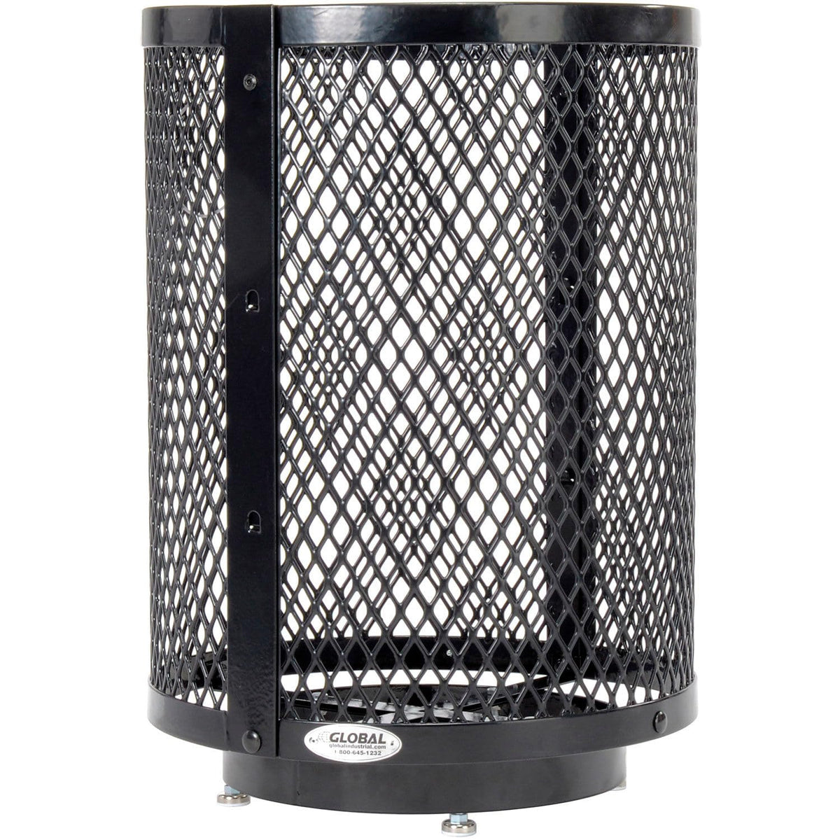 36 Gallon Outdoor Commercial Trash Can by Global Industrial – 23.5 inches (Diameter) x 43 inches (Height), 36.0 gallons, Steel, Black, Model 261948BKD