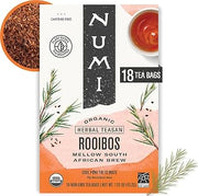 Numi Organic Rooibos Tea, 18 Herbal Tea Bags, Caffeine Free | South African Red Tea with Deep Earthy Vanilla Taste