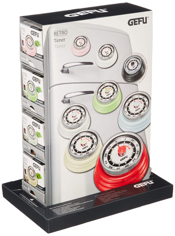 Retro Timer Display 24 Pieces by GEFU – One Size, Stainless Steel, Silver, Pack of 24, Model 12291