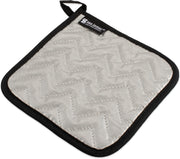 Carlisle FoodService Products Silicone Pot Holder by San Jamar – 7" x 7", Cotton/Silicone, Silver, Model 802SPH