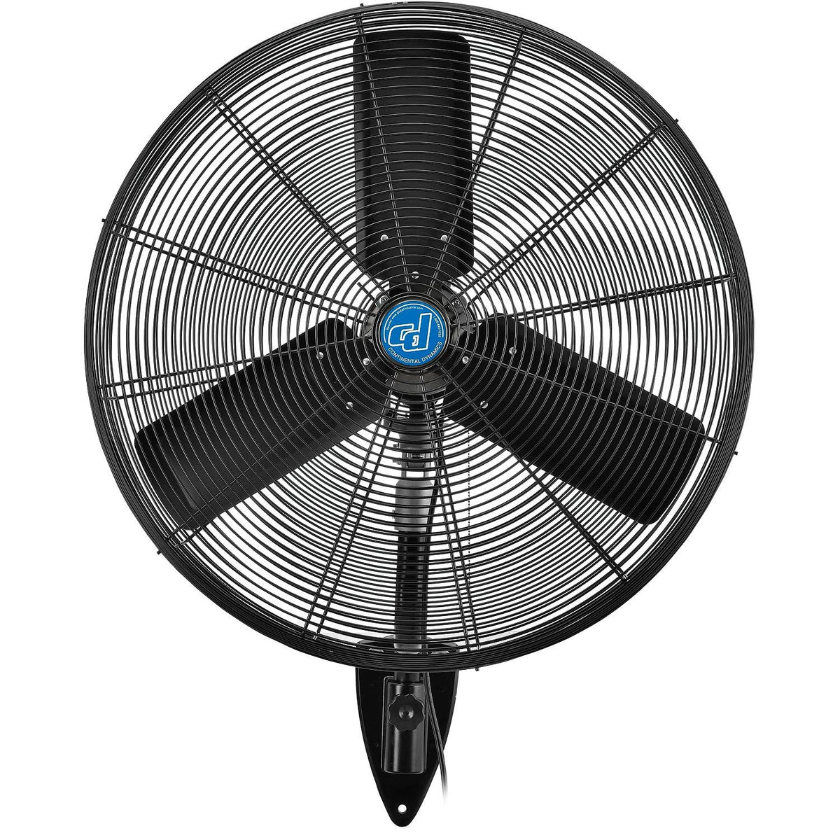 CD Premium 30" Oscillating Wall Mount Fan by Continental Dynamics – 49"L x 34"W x 8"H, Alloy Steel, Black, Model SFWE1-750YW-D2