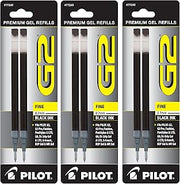 Pilot, G2 Gel Ink Refills, Fine Point 0.7 mm, Black, Pack of 6