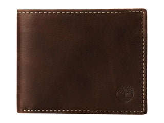 Men's Leather Wallet With Attached Flip Pocket by Timberland – One Size, Leather, Brown (Cloudy), Model D01387/01