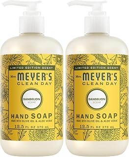Mrs. MEYER'S CLEAN DAY Liquid Hand Soap, Dandelion Scent, 12.5 Ounce Bottle, (Pack of 2)