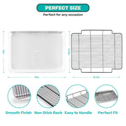 Baker's Secret Recycled Aluminum Roasting Pan with Rack, 17.7 x 13 Inch, Silver