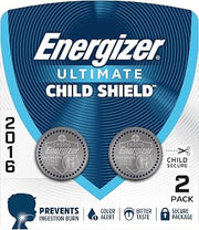 Energizer Ultimate Child Shield CR2016 Batteries (Pack), 3V Lithium Coin Batteries, Compatible with Watches, Key Fobs, Remotes, and More