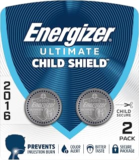 Energizer Ultimate Child Shield CR2016 Batteries (Pack), 3V Lithium Coin Batteries, Compatible with Watches, Key Fobs, Remotes, and More