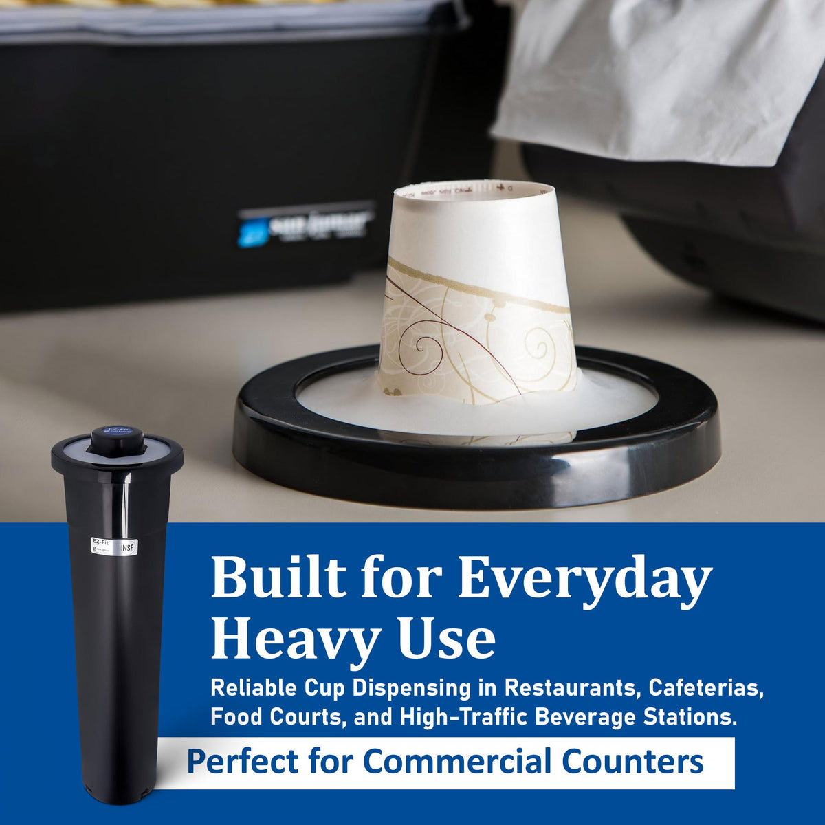 San Jamar 18 in / Standard Gasket / Black Food Dispensers