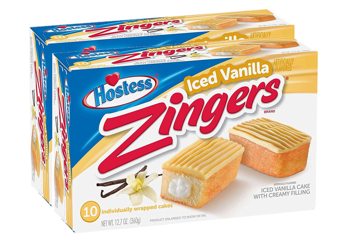 12.7oz Zingers Iced Vanilla Cake by Hostess – 1.27 Ounce (Pack of 20), Pack of 2