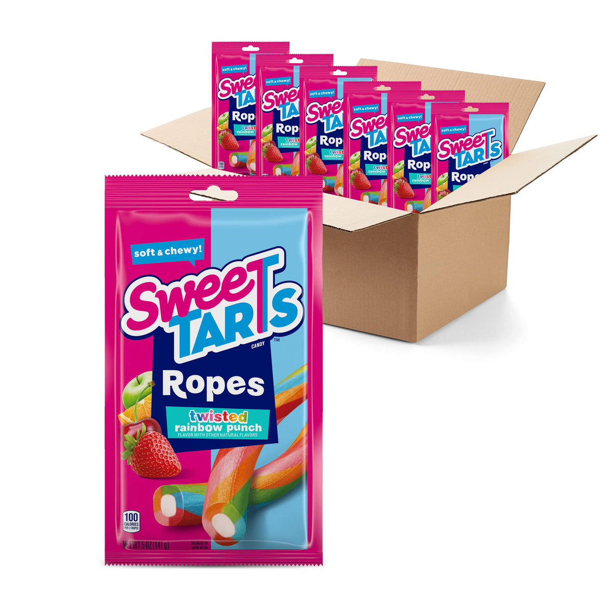 Ropes Twisted Rainbow Punch by SweeTARTS – 6 Count (Pack of 1), Multicolor, Model EL-UM9V-7ZLB