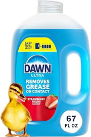 Dawn Ultra Dish Soap Refill Jug, Large Size Liquid Dishwashing Detergent, Powerful Dish Soap for Grease, Strawberry Fields Scent, 67 oz
