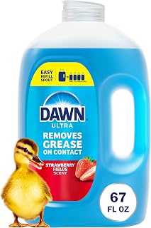 Dawn Ultra Dish Soap Refill Jug, Large Size Liquid Dishwashing Detergent, Powerful Dish Soap for Grease, Strawberry Fields Scent, 67 oz